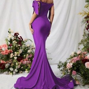 Off Shoulder Mermaid Hem Prom Dress